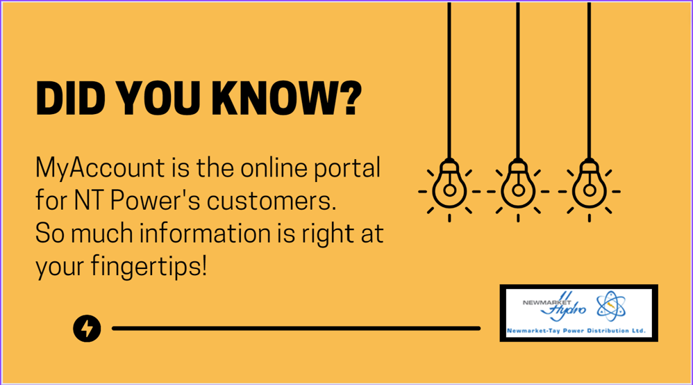 Did you know my account is the online portal for NT Power's customers. So much information is right at your fingertips. 